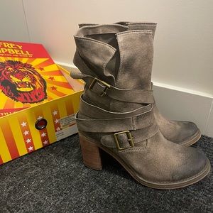JEFFREY CAMPBELL Grey France Suede Boots